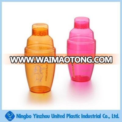 new product on china market for wholesale 6 oz plastic PS custom cocktail shaker bottle logo printing joyshaker