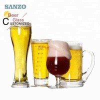 Sanzo 300ml Beer Glass Crystal Beer Glass Stein Merry Christmas Glass Beer Mug