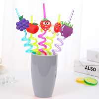 Cheap Novelty Hard Plastic Straw Fruit Shape Drinking Straws