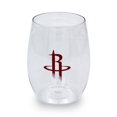 Plastic Stemless Wine Goblet With Houston Rockets Logo