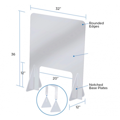 Plexiglass Acrylic counter shield protective sneeze guard