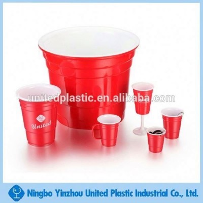 assorted capacity plastic refill solo tumbler beer pong cup and bucket for cold and warm drinks