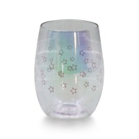 Plastic Stemless Wine Goblet With Dream Color Electroplating